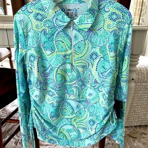 Golf zip polo w/adjustable drawstring